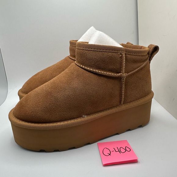 CUSHIONAIRE Women's Genuine Suede pull platform boot +Memory Foam 6 CHESTNUT - Picture 3 of 7